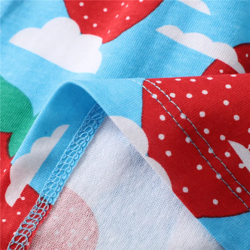 

Jumping Meters Summer Baby Girls Dresses With Strawberry Printed Hot Selling Princess Party Costume Tutu Children's Clothing