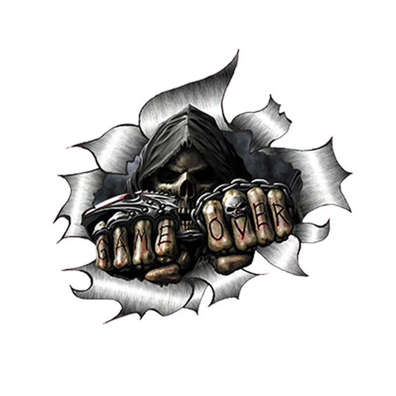 Наклейка с черепом 13x14 см металлическая разрезом JDM гонка фургон велосипед