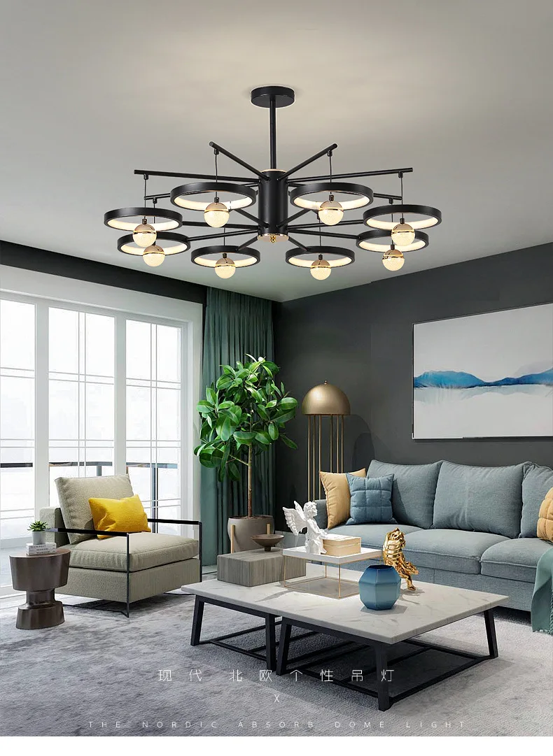 Современная Минималистичная Люстра для гостиной Роскошная лампа в