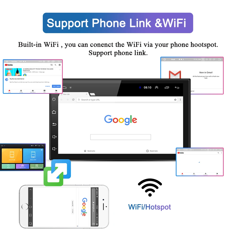 Автомагнитола 2 din на Android 9 1 с сенсорным экраном дюймов мультимедийный плеер для