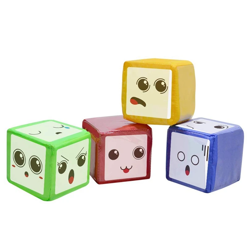 2021 New Hot DIY Education Playing Dice, Pocket Squares ,Photo Pocket Foam Stacking Blocks - Set Of 4