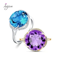 amethyst sea blue topaz color gem open ring 925 silver ring citrine gemstone ring wedding party jewelry gifts for women lovers