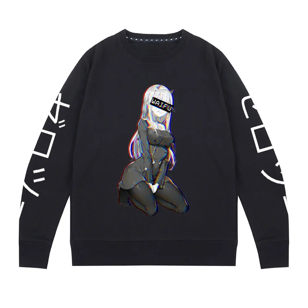 

Darling In The Franxx Men Women Unisex Sweatshirts Zero Two Pullover Sweatshirt Pure Cotton Japanese Anime Pattern Pullovers