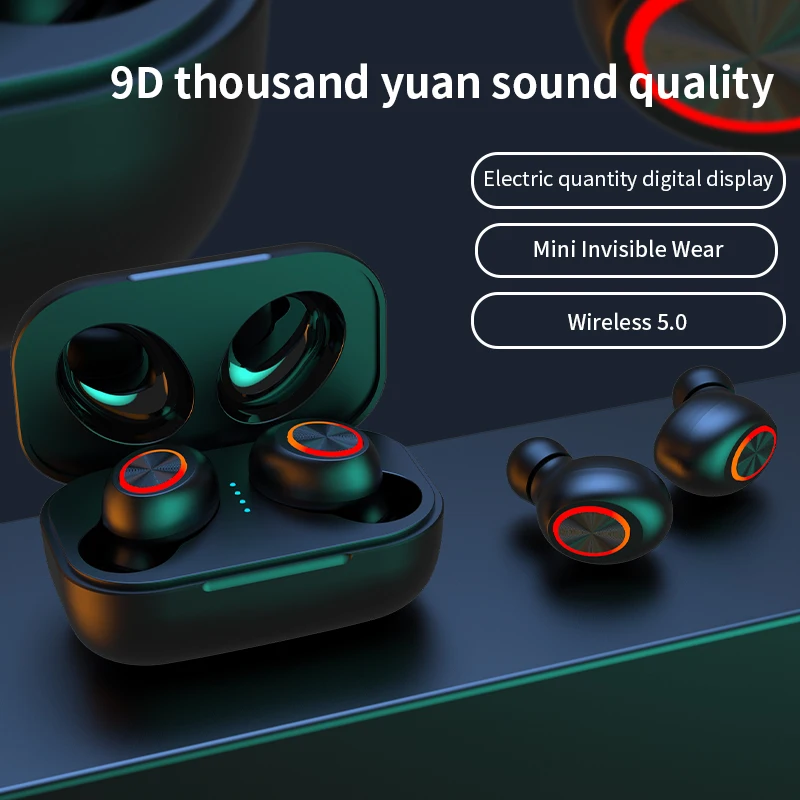 

TWS Wireless Mini Bluetooth 5.0 Earphones Stereo Hands-Free Earbud Noise Canceling Headphone Sports Earphone With Charging Box
