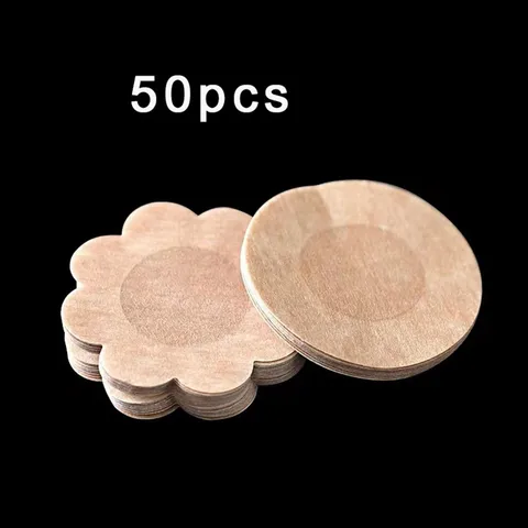 50pcs Women's Disposable Nipple Cover Breast Petals Flower Nipple Sticker Bra Pad Pasties Lingerie Nipple Cover Bra Adhesive Pad