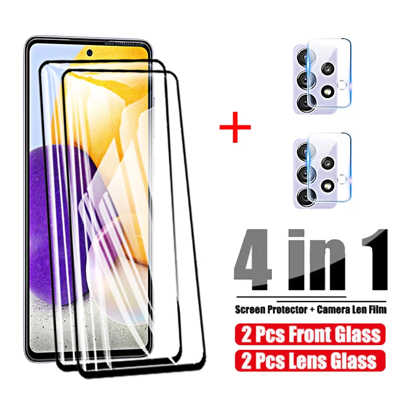 

Tempered Glass for Samsung A72 Protective Glass for Samsung Galaxy A72 A 72 72a Screen Protector Phone Safety Film Camera Lens
