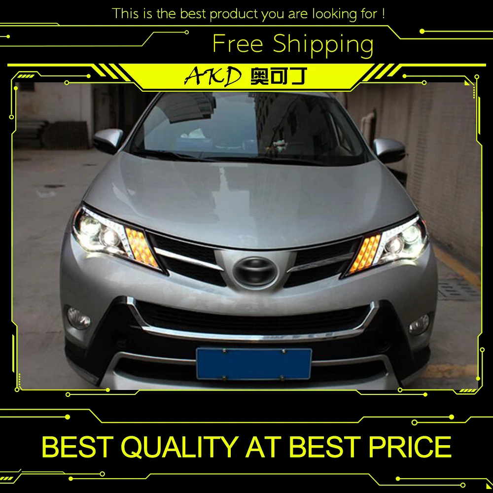 AKD Car Styling for Toyota RAV4 Headlights 2014-2015 RAV4 LED Headlight DRL Bi Xenon Lens High Low Beam Parking Fog Lamp