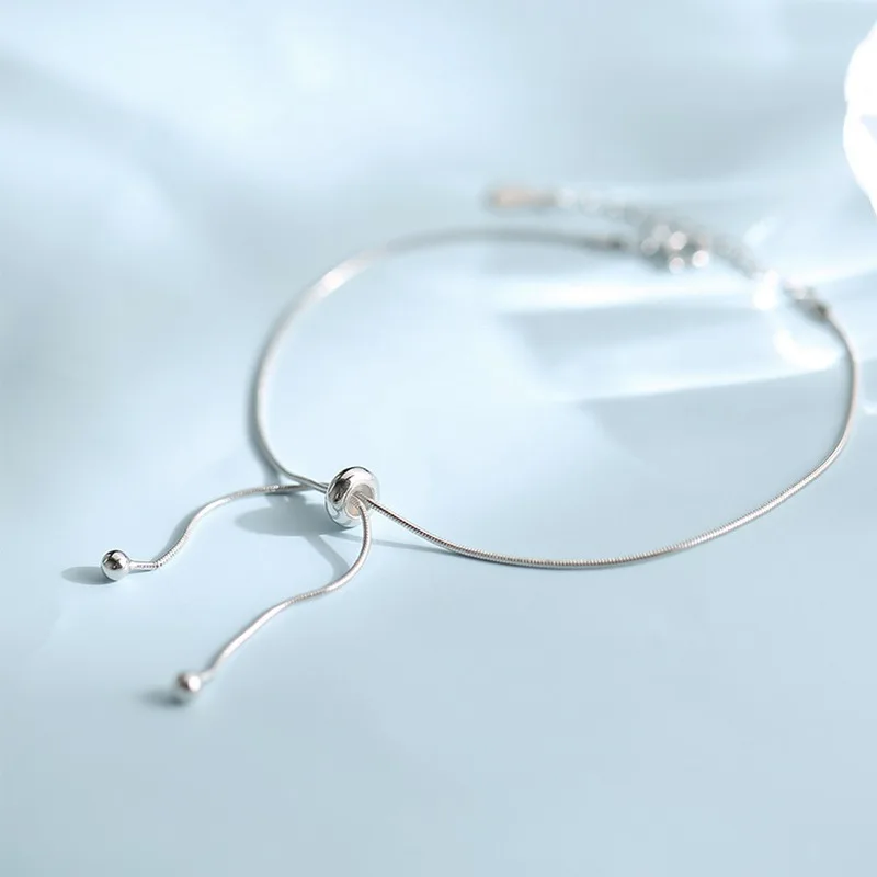 

925 Sterling Silver Tassel Bowknot Anklets For Women Girls Summer Beach Boho Party Jewelry sl114