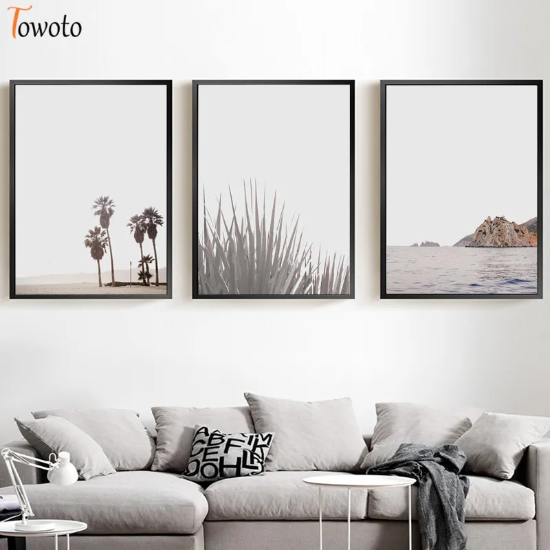 Парусиновая Настенная картина в скандинавском стиле пляжный постер с принтом