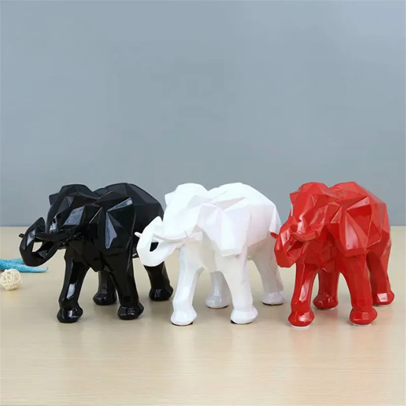 

[HHT] Nordic modern Geometric elephant Sculpture desktop Ornaments office bookshelf home decoration accessories for living room