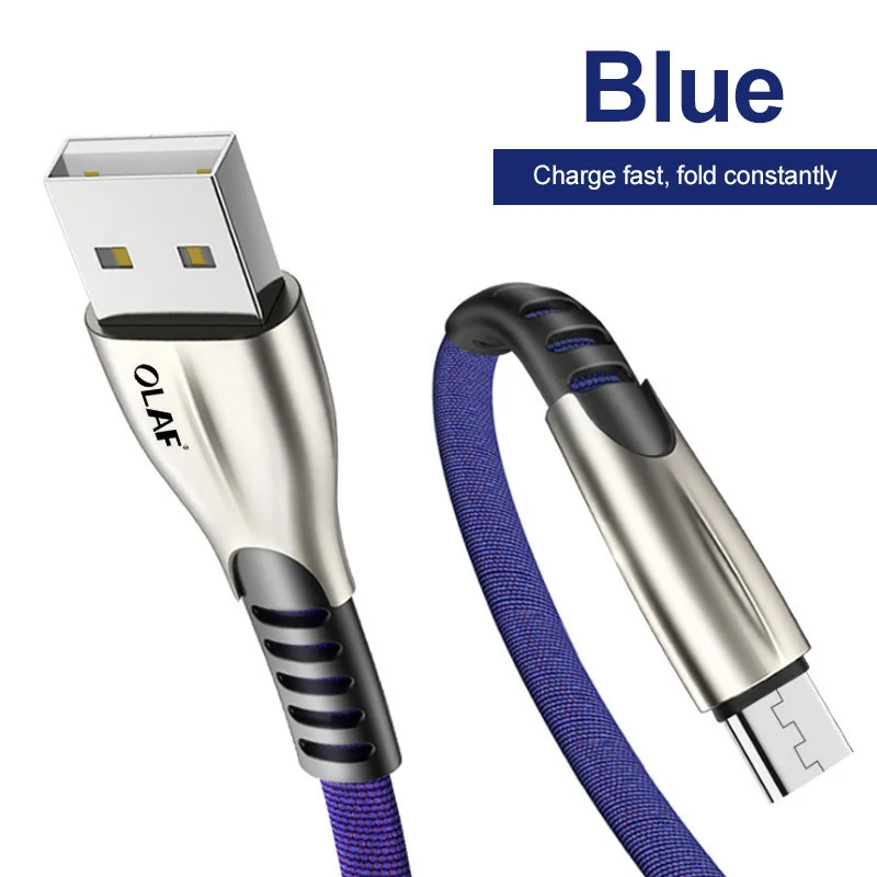 Blue Кабель Micro USB 5A Быстрая зарядка USB синхронизация данных мобильный телефон кабель для зарядного устройства для samsung Xiaom - Цвет: Blue