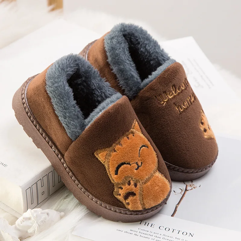 2019 Winter Kids Flip Flops Slippers Home Baby Girl Clothes Slipper Boys Indoor Cotton Cartoon Cats Room Skid Warm | Детская одежда и