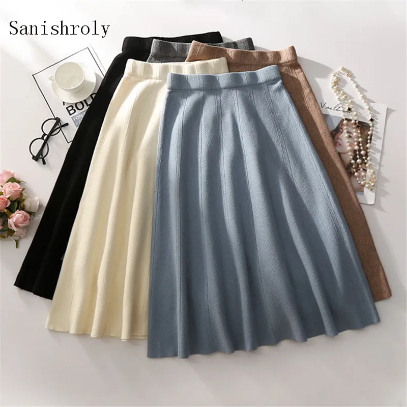 Sanishroly новинка осень зима женские длинные юбки Эластичная Высокая талия