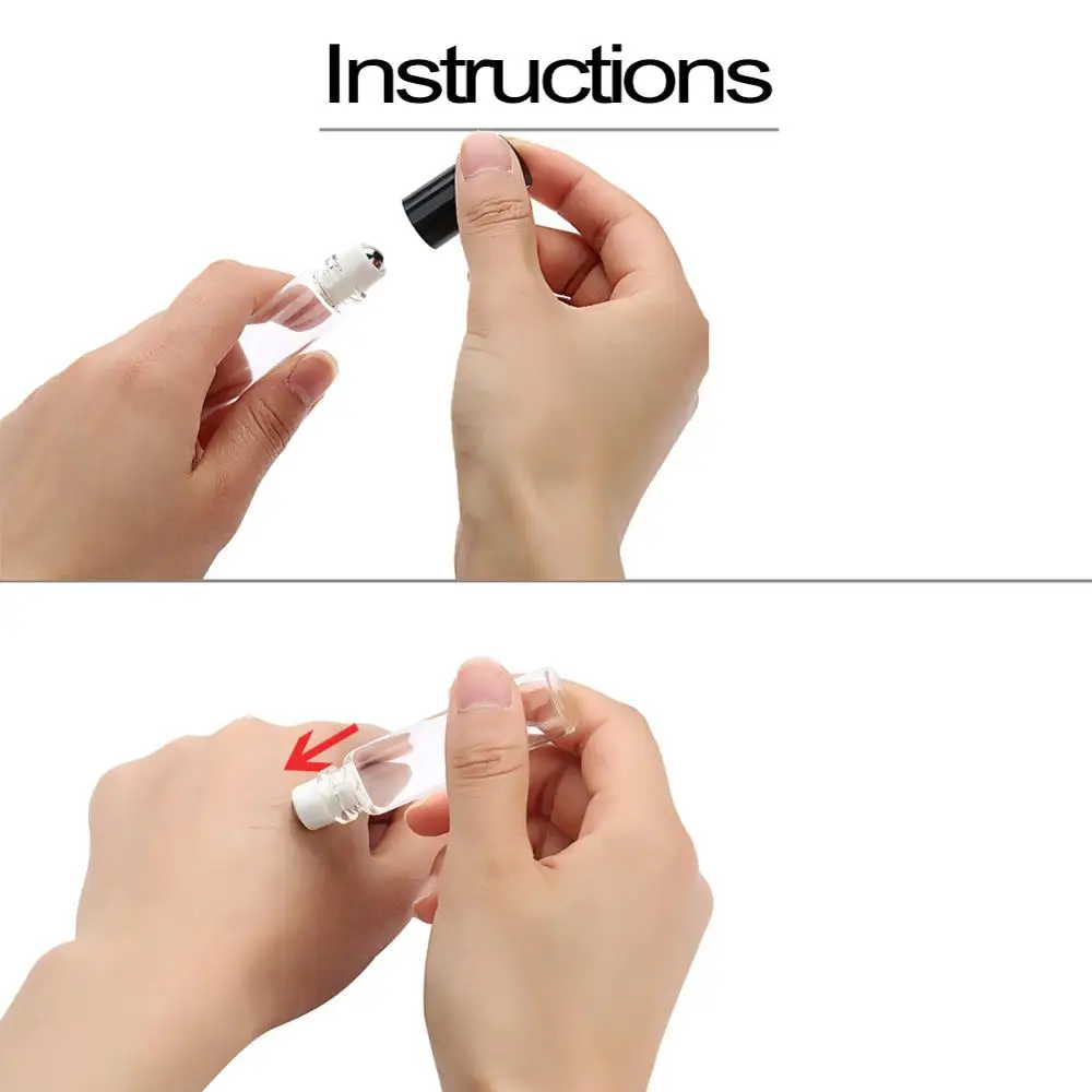 5 шт. 10 мл герметичный роликовый шарик в рулоне бутылка для эфирных масел толстое