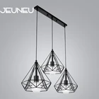 Винтажный подвесной светильник E27 220V 110V 3 головки комбинированный черный железный подвесной светильник для кухни гостиной спальни прохода ресторана