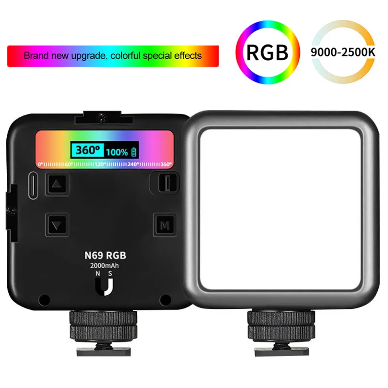 Мини RGB светильник полноцветный 2000mAh 2500-9000K видео Светодиодная панель лампа с 3