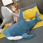 Игрушка плюшевая большая толстая Акула, 6080100140 см, популярная супер мягкая подушка в полоску для кровати, домашний декор, подушка, подарок для детей на день рождения