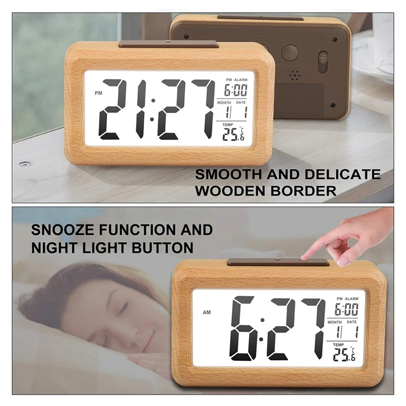 Светодиодный цифровой будильник со звуковым сигналом смарт Сенсор Ночной