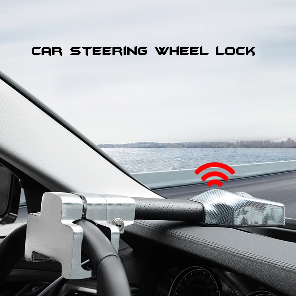 New Car Steering Wheel Lock Universal Security Car Anti Theft Safety Alarm Lock Retractable Anti Theft Protection T-Locks