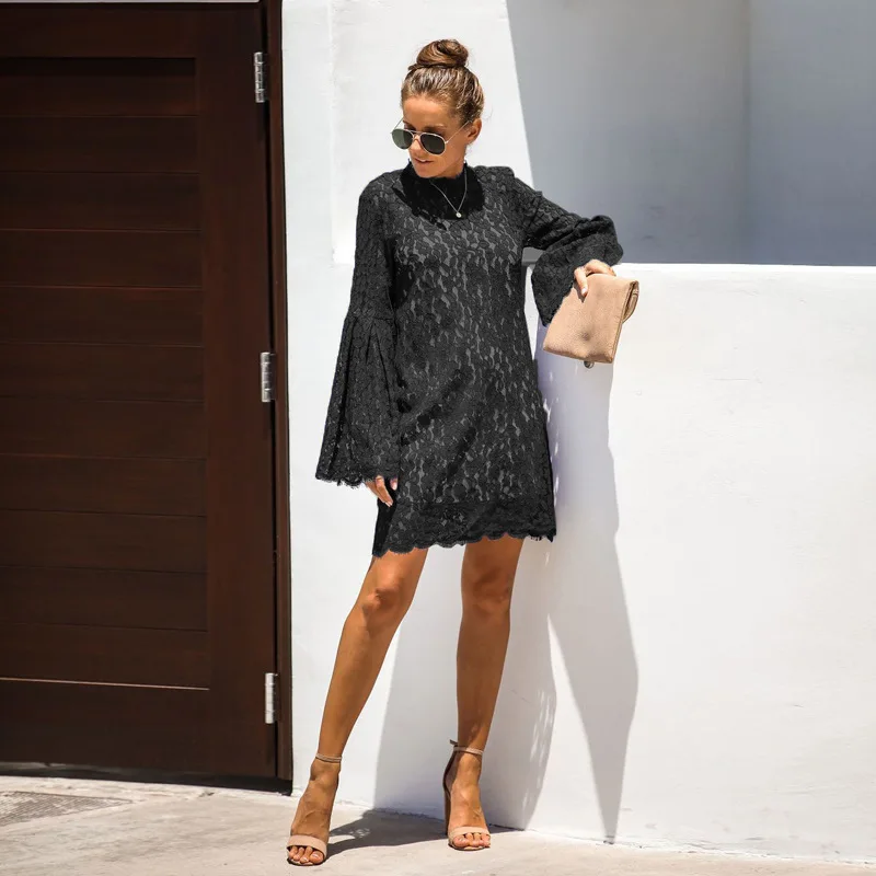 BGW кружевное коктейльное мини платье трапециевидной формы с вырезами и длинными