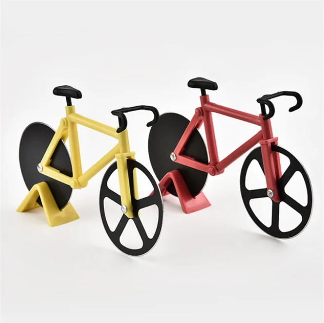 

10pcs Bicycle Pizza Cutter Wheel Stainless Steel Plastic Bike Roller Pizza Chopper Slicer Kitchen Gadget cortador de pizza