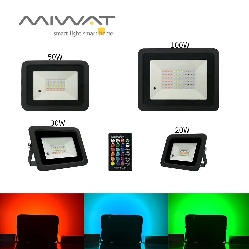 Светодиодный прожектор 20 Вт 30 50 100 110 В/220 В RGB отражатель светильник ильник IP68Waterproof
