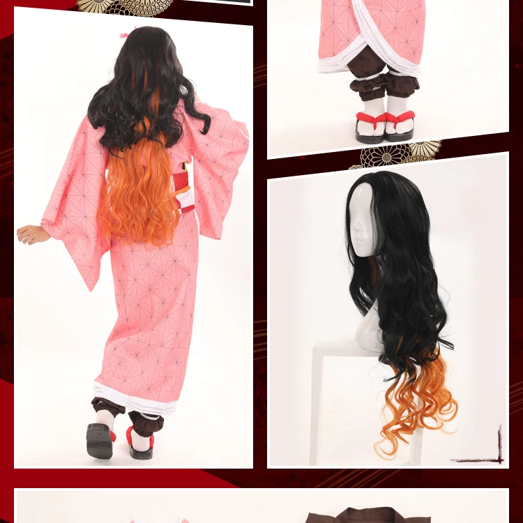 Ainiel Demon Slayer Косплей Kamado Nezuko костюмы Kimetsu No Yaiba женские розовые Кимоно костюмы на Хэллоуин для женщин