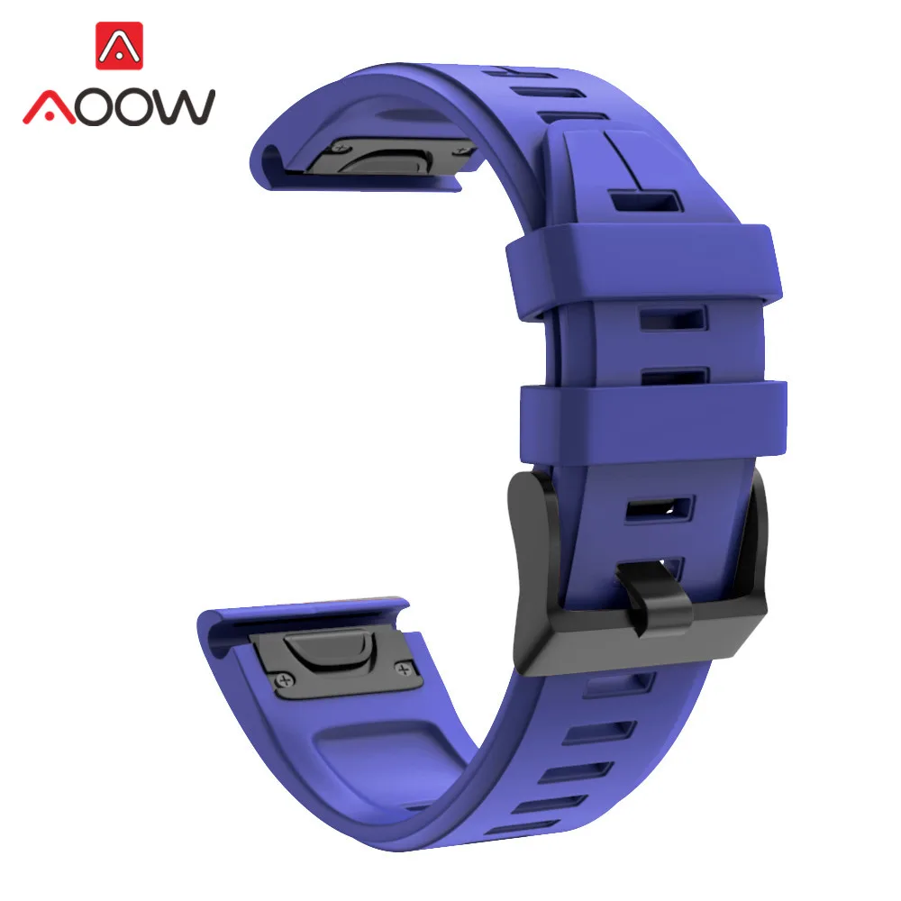 Dark blue Силиконовые ремешки для часов Garmin fenix6 6S 5X 6X 5S x5plus 3 3HR forerunner935 945 подход S60 ремешок браслет ремень/20 мм/22 мм 26 мм - Цвет ремешка: Dark blue