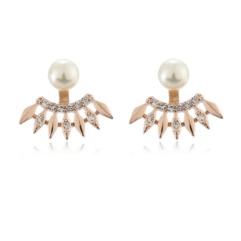 Модные женские серьги с перламутровыми листьями простые Женские Ювелирные