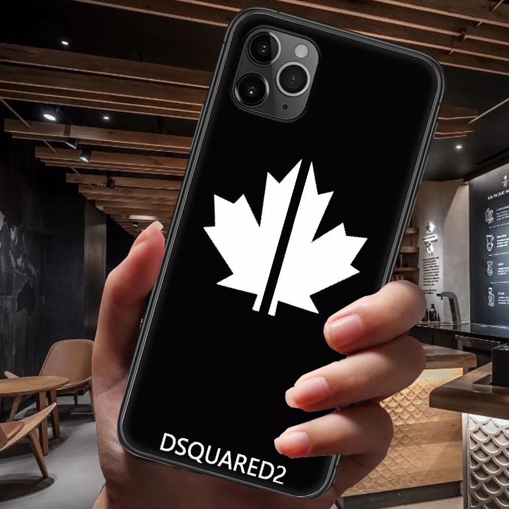 

DSQ2 Italian Luxury Brand Phone Case For Iphone 4 4s 5 5S SE 5C 6 6S 7 8 Plus X XS XR 11 12 Mini Pro Max 2020 black Shell Soft