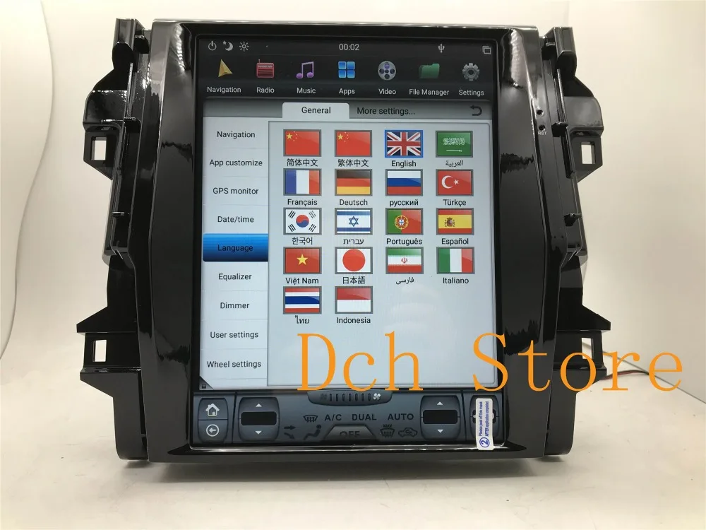 12,1 дюймов вертикальный tesla стиль Android 8,1 автомобильный dvd-плеер gps для Toyota Fortuner для авто AC px6 carplay