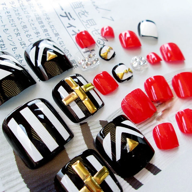 24 шт./компл. милые полное покрытие для ногтей Стикеры в богемном стиле розовые