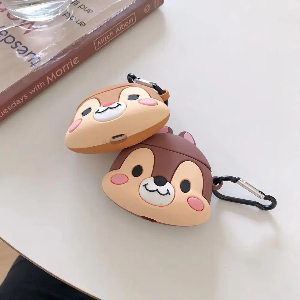 Чехол для Airpods с милыми мультяшными рисунками, силиконовые беспроводные Bluetooth наушники, защитный чехол для Apple Airpods, гарнитура, зарядная коробка