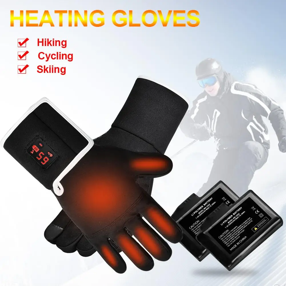 

Зимние перчатки с подогревом, водонепроницаемые перчатки с электрическим подогревом для работы на открытом воздухе, катания на лыжах, верх...