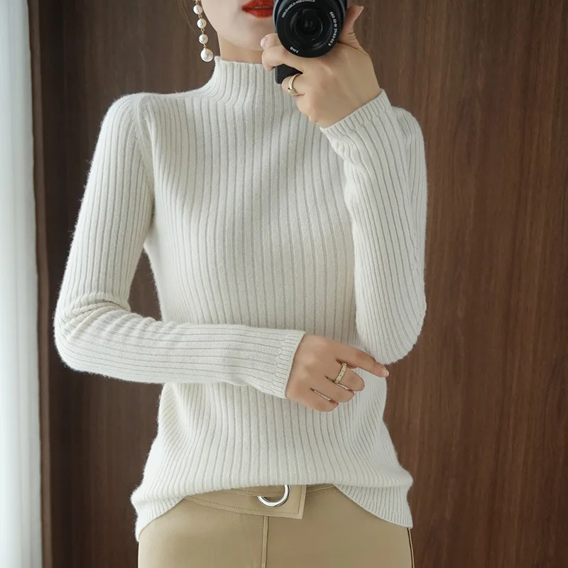 

Turtleneck Half Turtleneck Sweater Women's Fall/Winter New 2020 Korean Slim Long Sleeve Knit Base Shirt Woman Sweaters