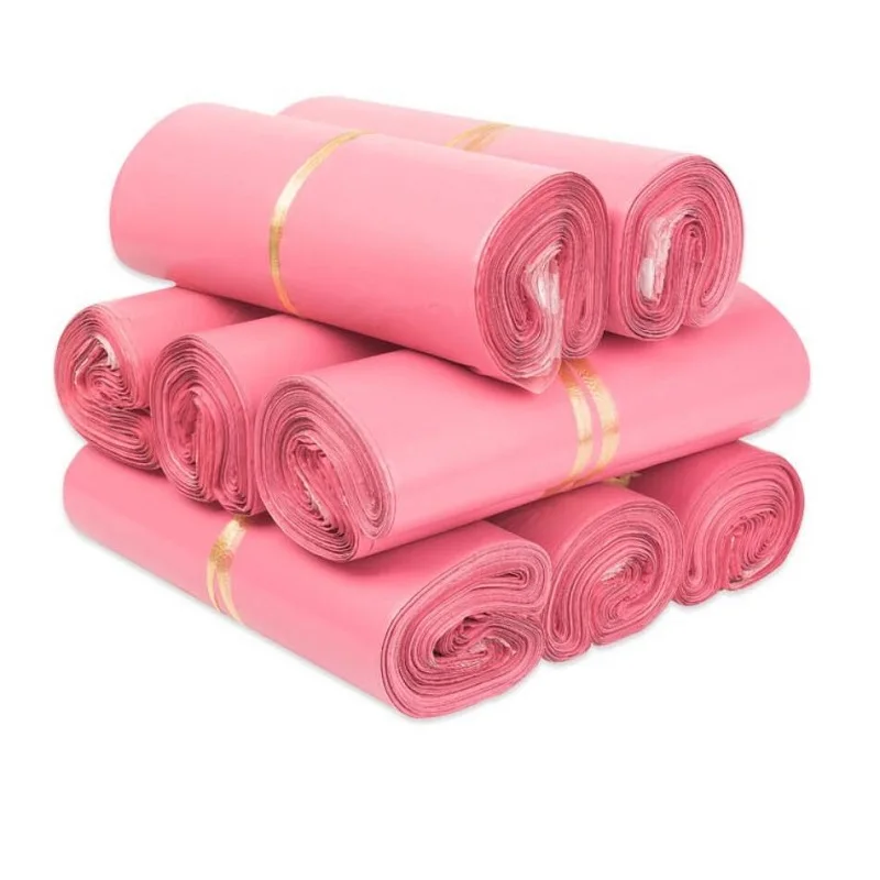 50Pcs/Lot Pink Courier Bag Express Envelope Storage Bags Mailing Bags Self Adhesive Seal PE Plastic Pouch Packaging