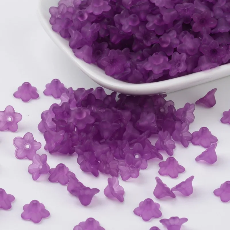 Прозрачные Акриловые бусины с цветами матовые для изготовления сережек DIY 10x5 мм