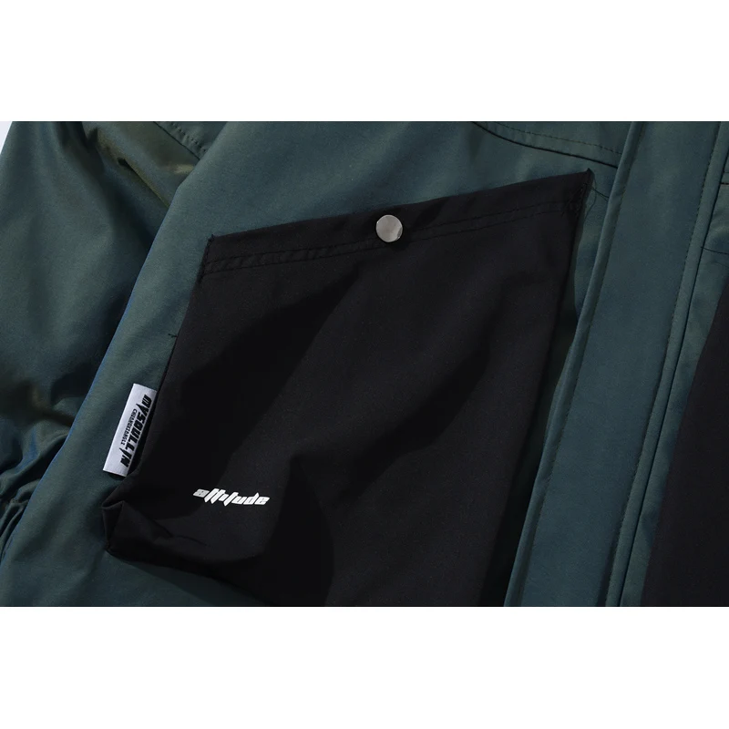 

Mens Streetwear Jacket Windbreaker Hip Hop Patchwork Pocket Harajuku Jacket Coat 2021 Autumn Fashion Zipper Jacket Outwear Black