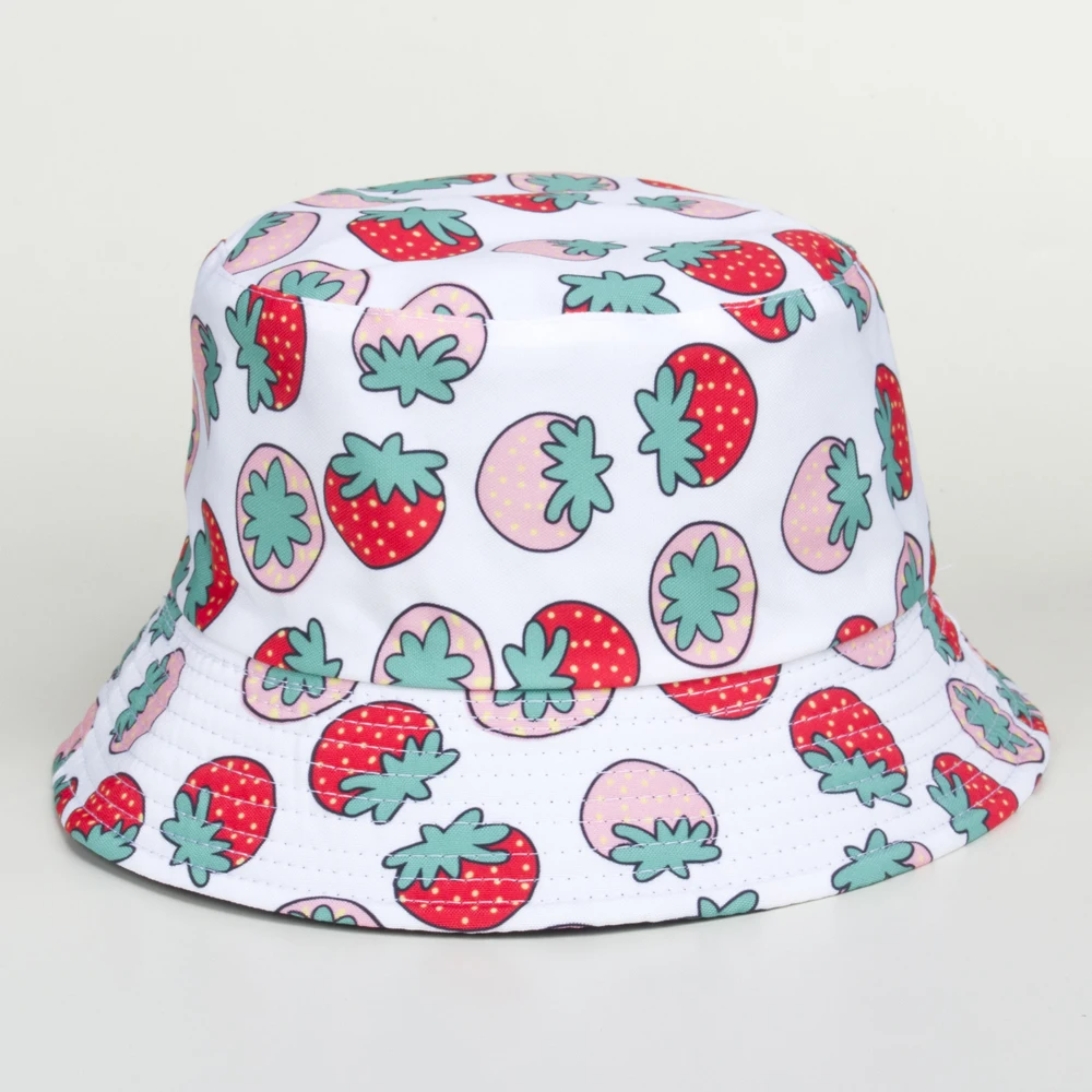 

Summer Sunshade Fisherman Hat Color Strawberry Sunblock Hat Sun Basin Hat Lovely Outdoor Leisure Sun Hat Children