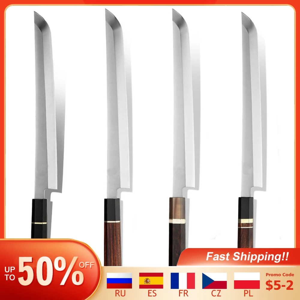 

Дамасский нож Yanagiba Sakimaru Sashimi 8Cr1 8, стальной кухонный нож для нарезания ветчины с филировкой лосося, мясницкий нож с восьмиугольной ручкой