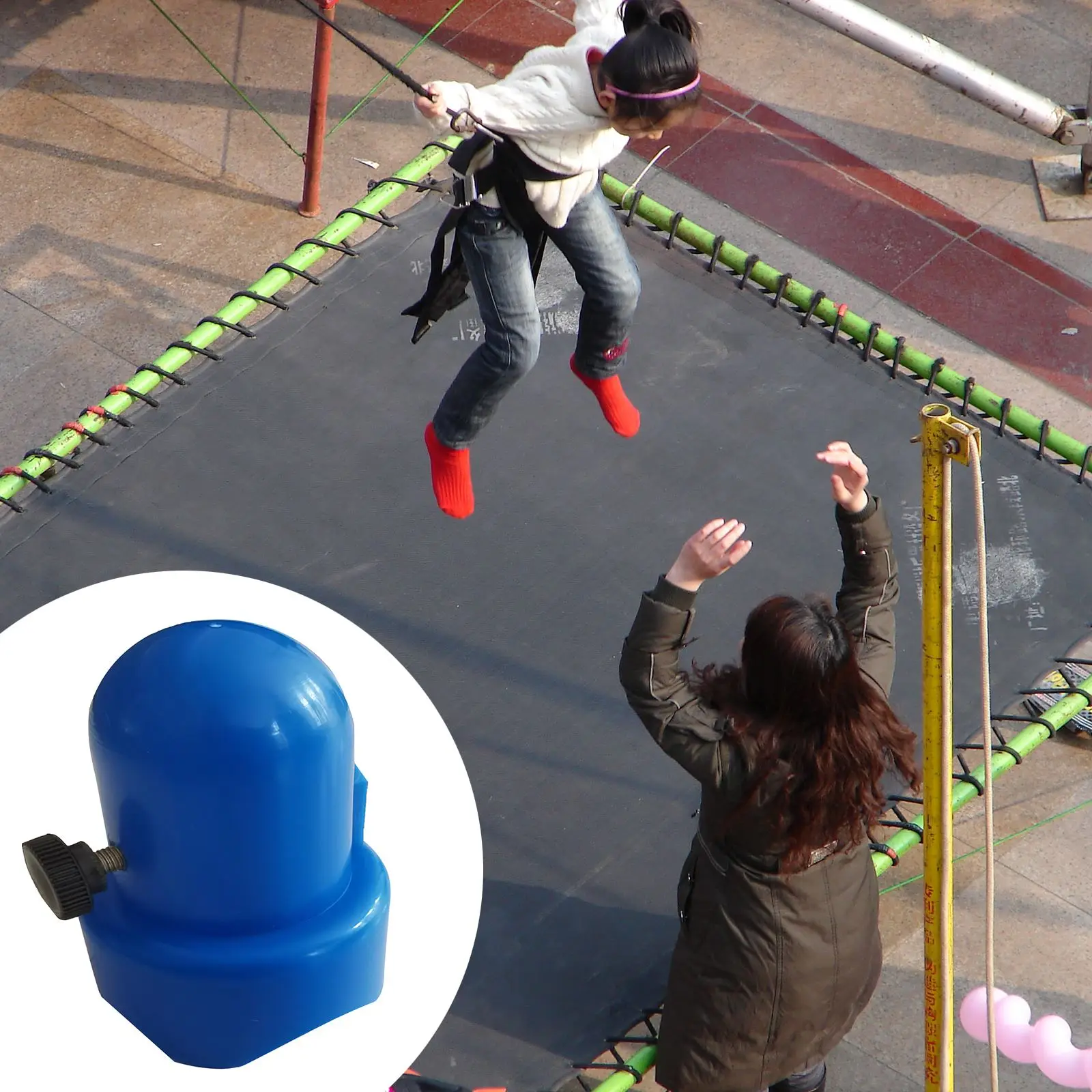 

Trampoline Jumping Bed Plastic Pipe Cap Blue Hat Railing Top Cover Column Cover Trampoline Cap With Thumb Screw Pole Caps