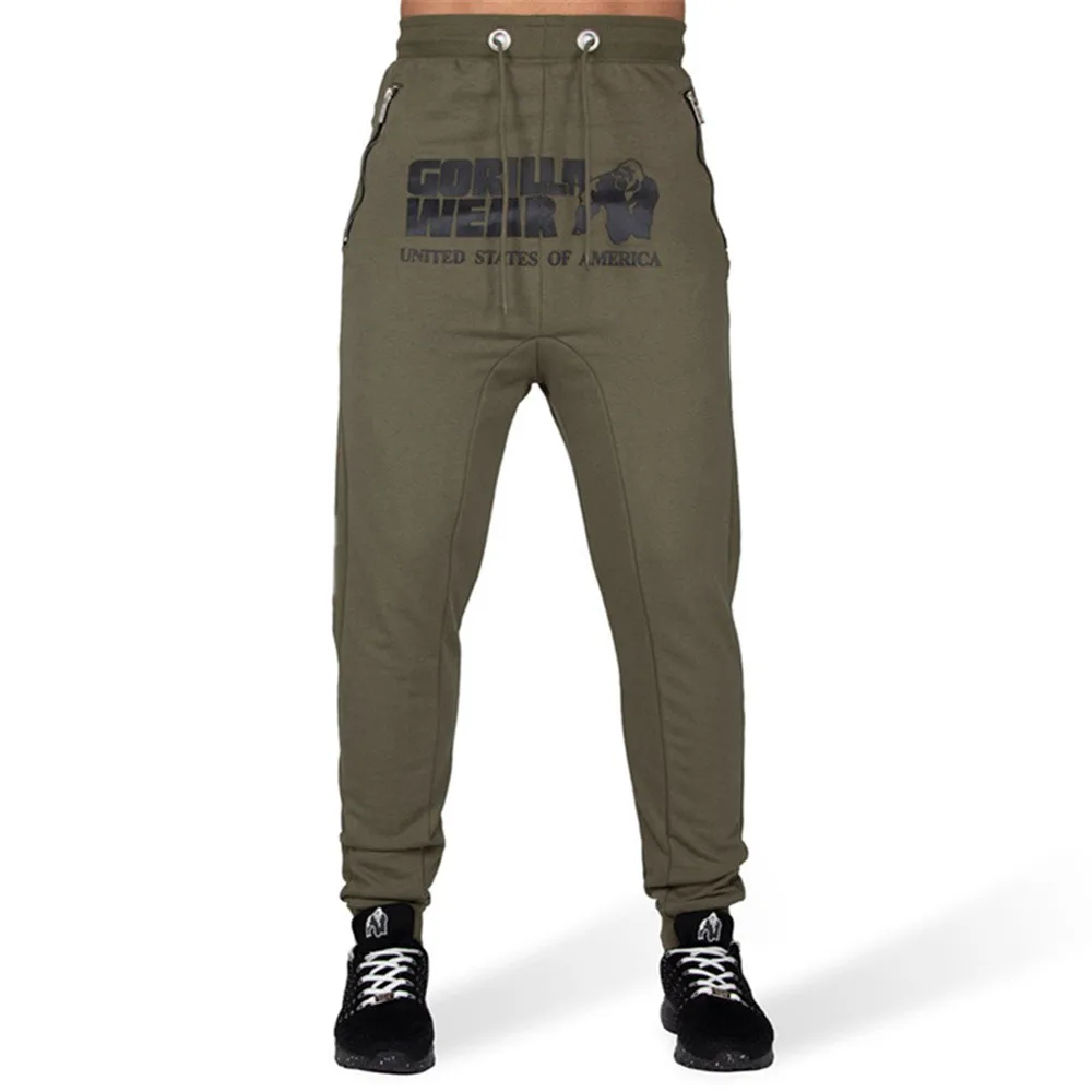 Спортивные штаны для бега мужские повседневные с принтом хлопковые спортивные