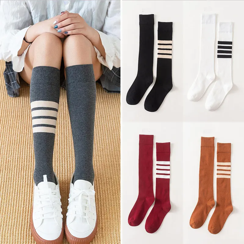 

Модные Винтажные женские носки, повседневные хлопковые Асимметричные Гольфы, длинные носки в полоску, женские чулки, 2019