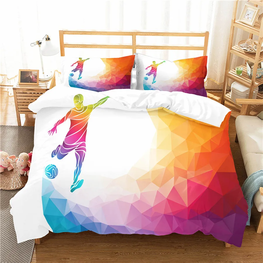 

A Bedding Set 3D Printed Duvet Cover Bed Set football Home Textiles for Adults Bedclothes with Pillowcase #ZQ21