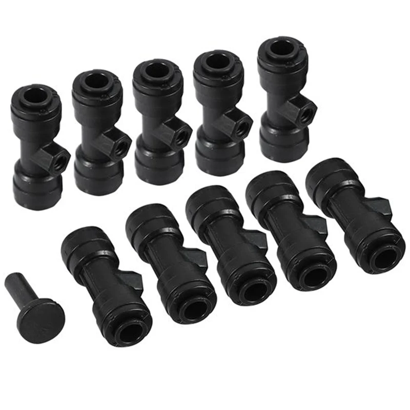 

1/4 inch Slide Lock Nozzle Tee for Cooling System, 10/24 UNC Connector for Low Pressure Atomizing Cooling (33 Pack)