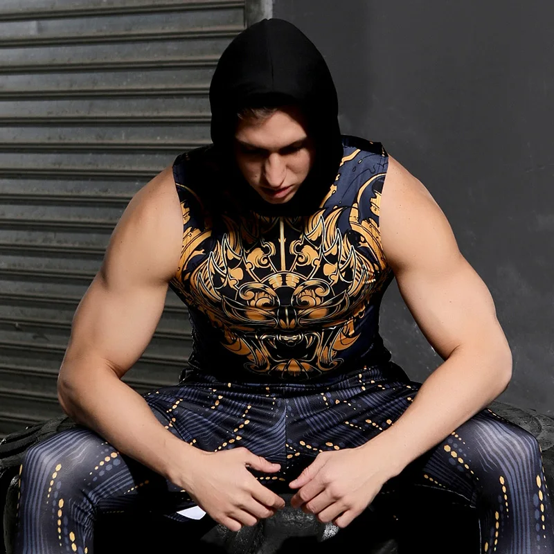 Тренажерные залы одежда брендовая Спортивная для фитнеса мужчин Топ без рукавов