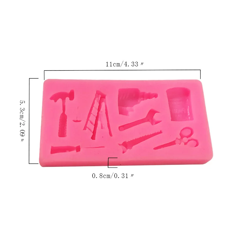 3D аппаратный гаечный ключ Ножницы Пила лестница силиконовая форма шоколадная