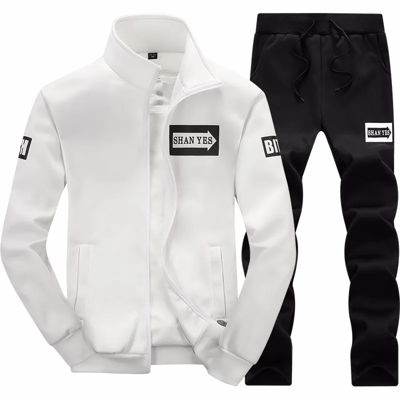 

2021 Men's Autumn and Winter Two Piece Fashion Cardigan Sweater Leisure Sports Suit Men's Full Set of Teenagers' Pants