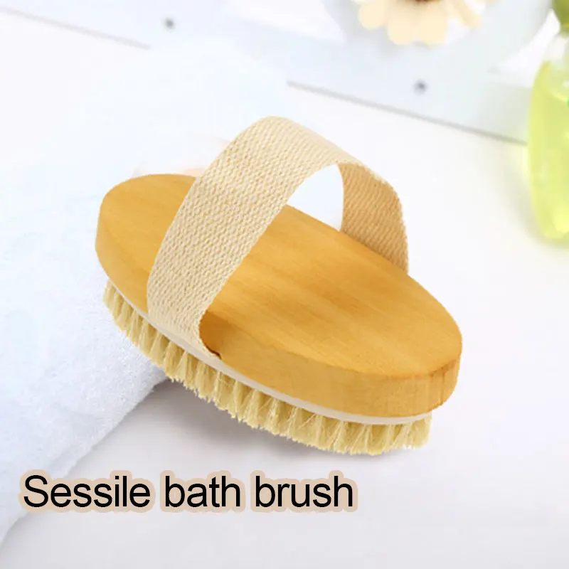 Новинка горячая сухая Мягкая натуральная щетина для тела щетка спа деревянная