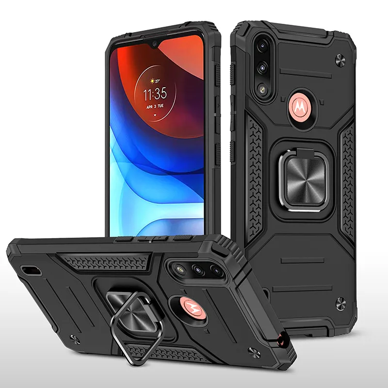 

Luxury Shockproof Armor Phone Case For Motorola Moto E7 Power 2021 Magnetic Ring Bracket Cover For Motorola Moto E7 Power Case
